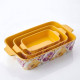 Floral Porcelain Casserole Set 3 Pcs